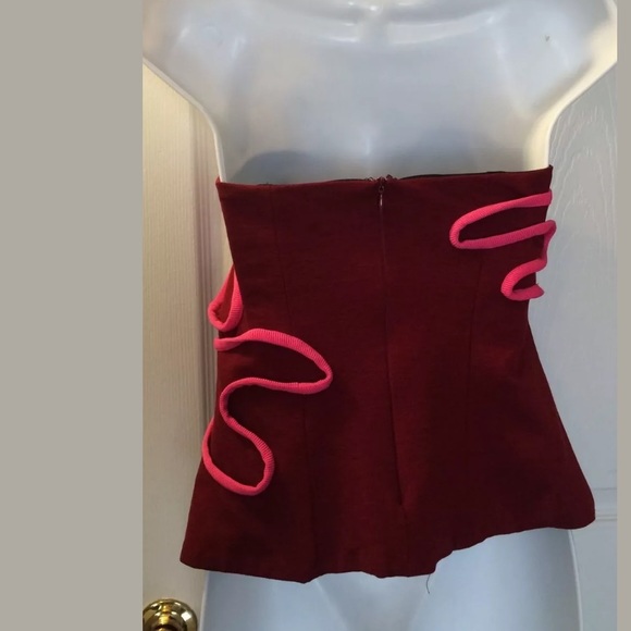 CAMILLA & MARC Valentina Bustier Strapless Tube Top Shirt Blouse Textured Knit - Picture 7 of 9